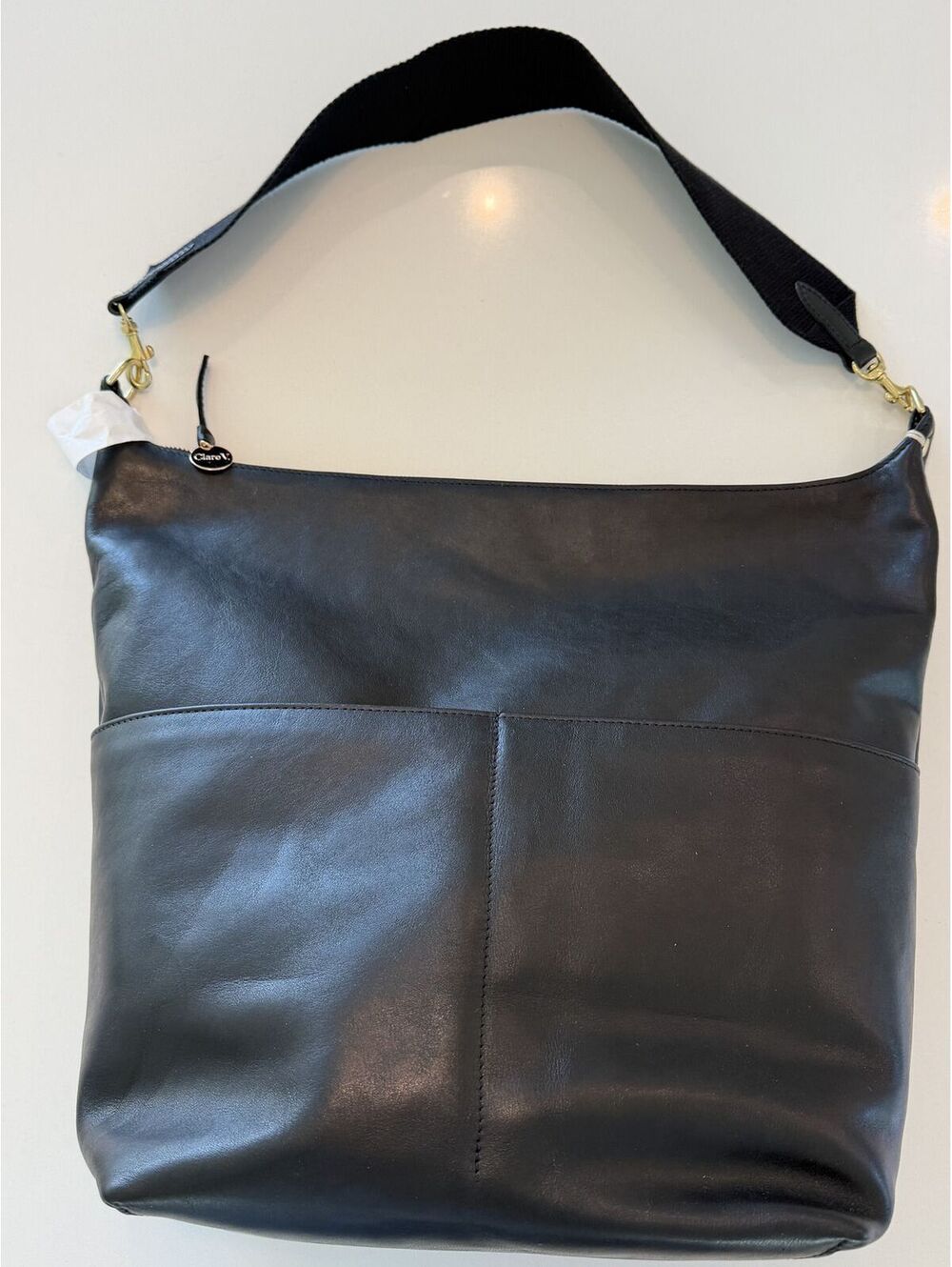 CLARE V. Sophie Black Leather Shoulder Bag — Brand New